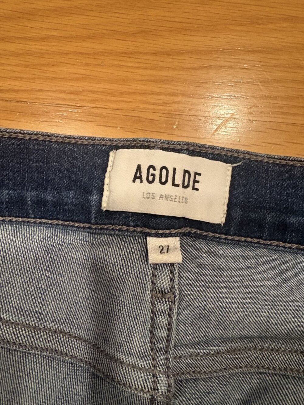 Agolde Size 27 Straight Leg Jeans with Frayed Hem - Picture 3 of 3